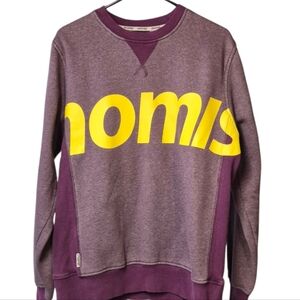 Nomis Yellow Spell Out Purple Men's Sweatshirt Large Unisex Casual Athleisure